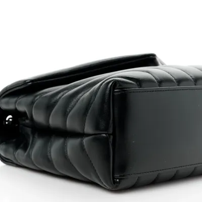 Saint Laurent Small Loulou Chain Satchel Black Y-Quilted Monochrome Monogram Calfskin Leather Incognito Hardware