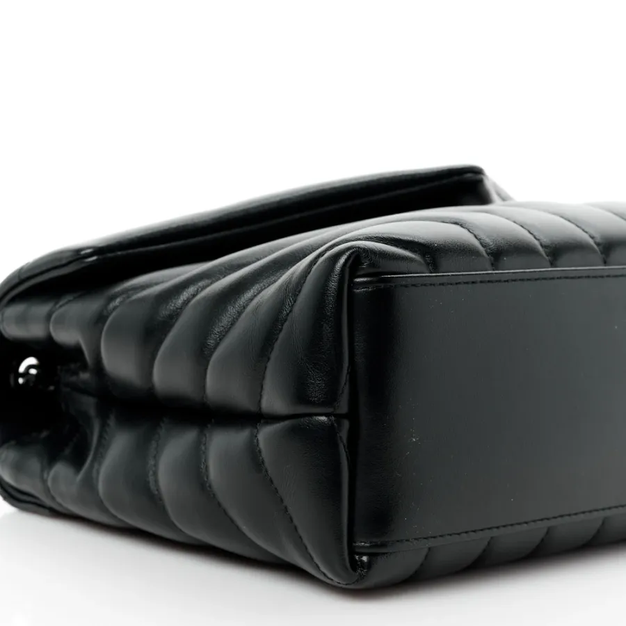 Saint Laurent Small Loulou Chain Satchel Black Y-Quilted Monochrome Monogram Calfskin Leather Incognito Hardware