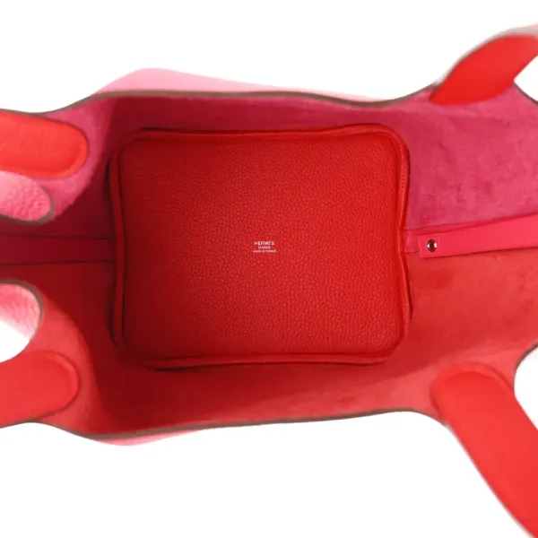 Hermès Casaque Picotin Lock 22 MM Rose Extrême / Rose Mexico / Rouge de Coeur Taurillon Clemence Leather Palladium Silver Hardware - Image 7