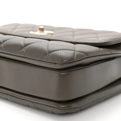 Chanel Trendy CC Flap Medium in Dark Khaki Lambskin