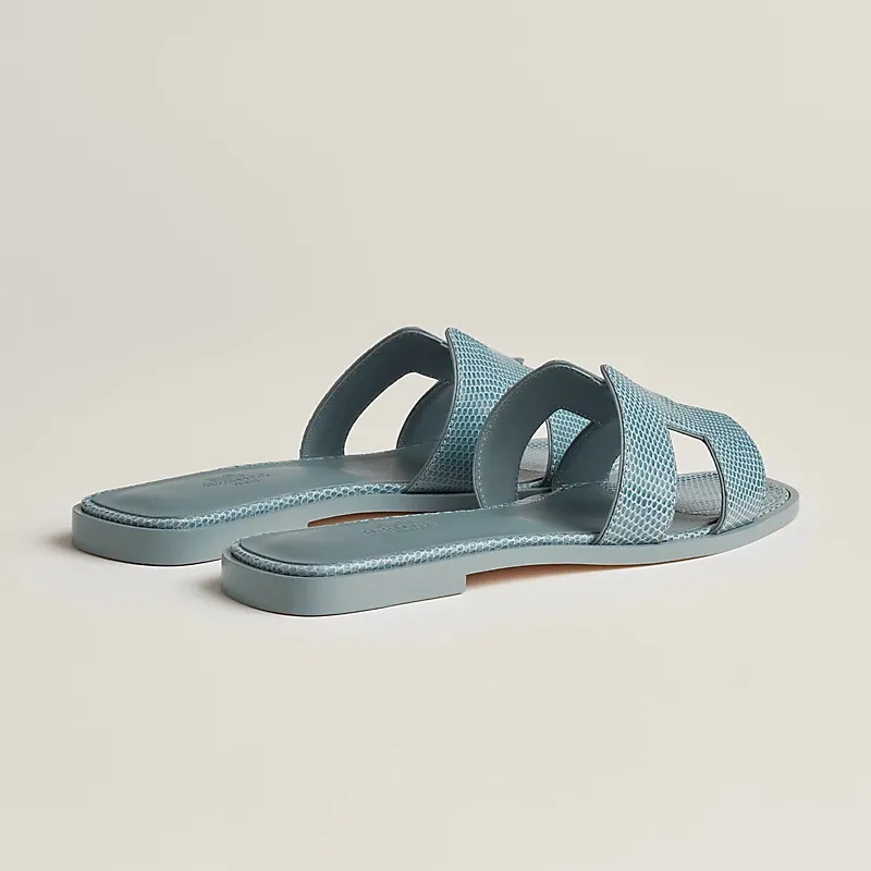 HERMES Oran Blue Slippers