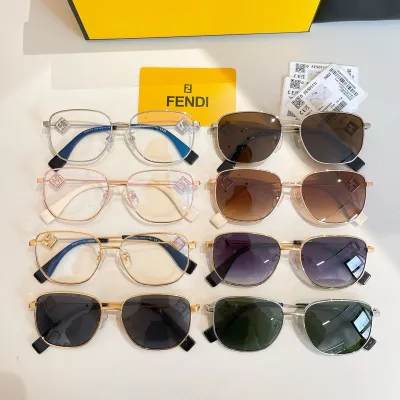 Fendi glasses silver/gold/rose gold/brown/eggplant/sepia/green/black gold color Size 56口16-140