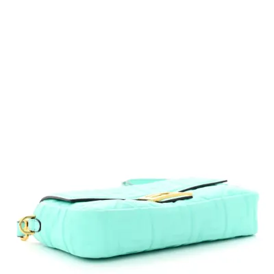 Fendi Petite Peekaboo I SEE U Satchel Fendi (F x T) Nappa Leather FF 1974 Embossed Tiffany Gold Hardware