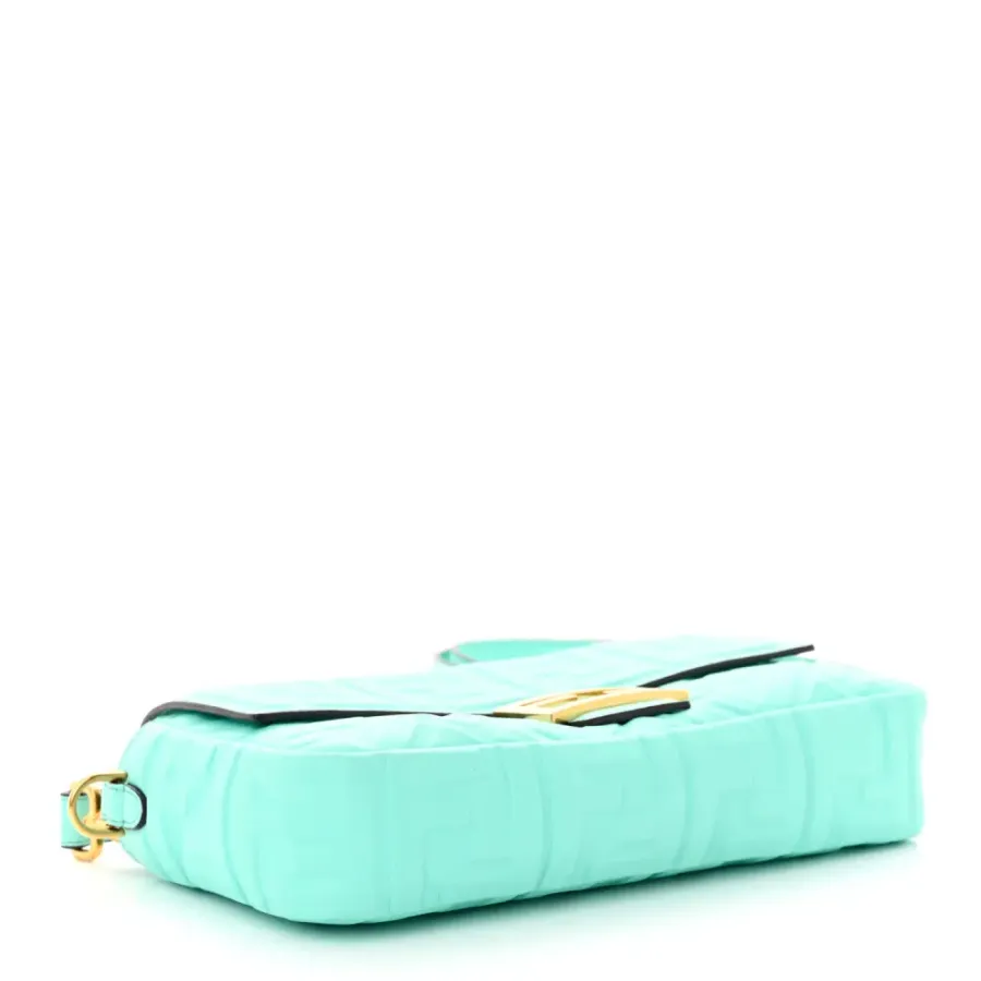 Fendi Petite Peekaboo I SEE U Satchel Fendi (F x T) Nappa Leather FF 1974 Embossed Tiffany Gold Hardware