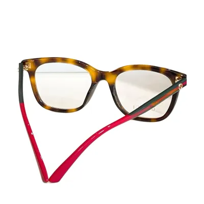 Gucci Wayfarer glasses leopard pink/black pink color transparent lens Size 50口18-145