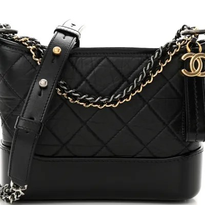 Black Quilted Chanel Bag Quilted Calfskin Leather