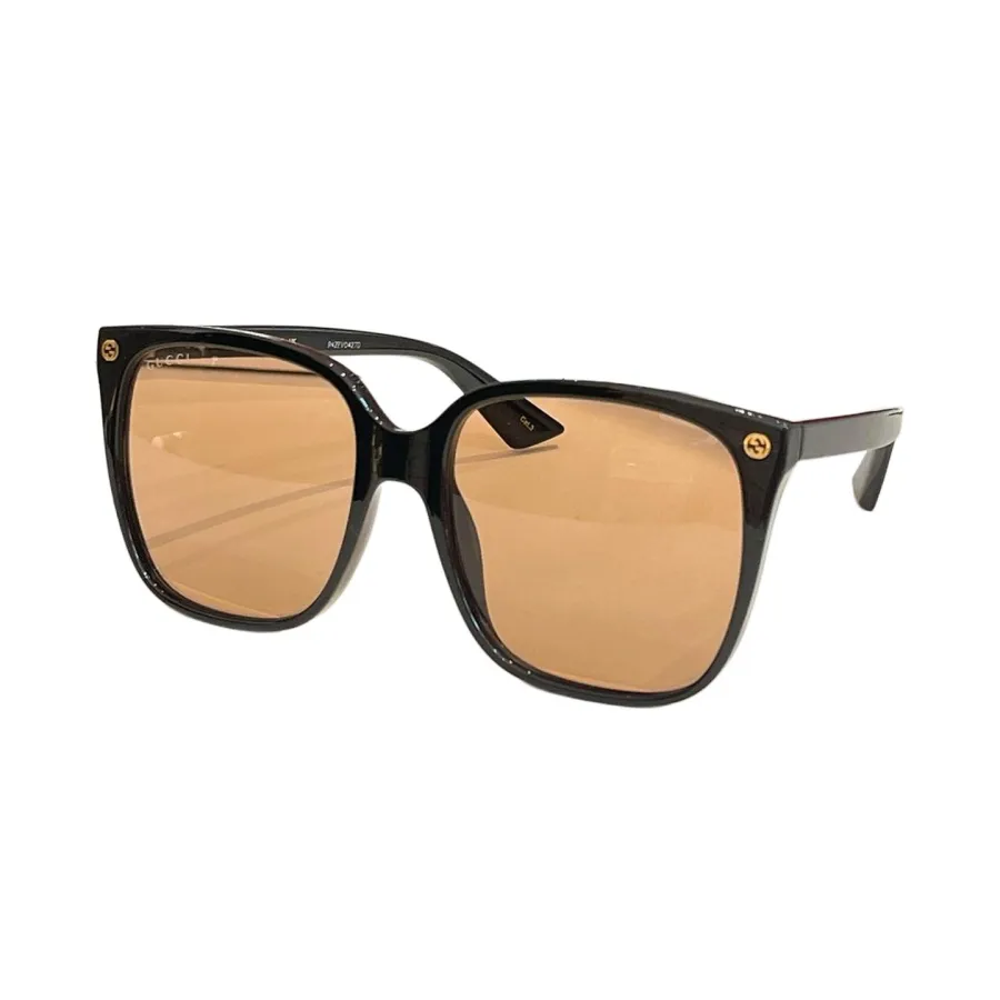 Gucci square frame glasses tawny/black/eggplant color Size 57口16-145