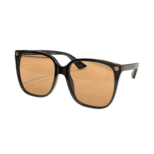 Gucci square frame glasses tawny/black/eggplant color Size 57口16-145