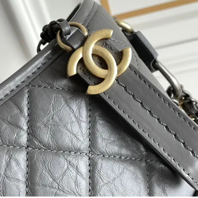 Chanel Grey Bag Quilted Calfskin Leather Shoulder Bags Crossbody Bags