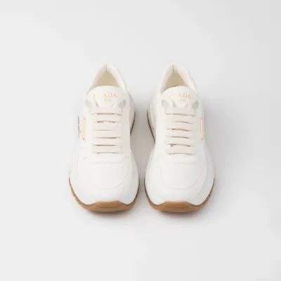 PRADA white lIvory color leather sneakers