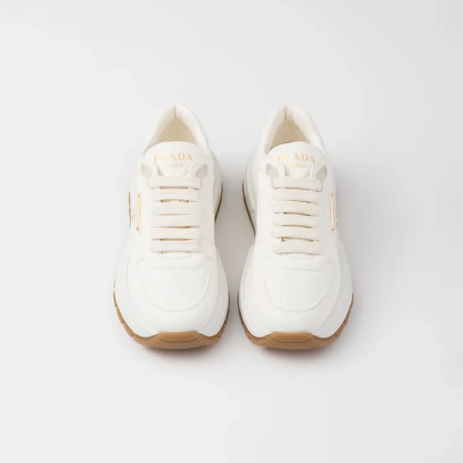 PRADA white lIvory color leather sneakers