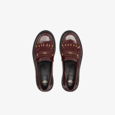FENDI Brown leather loafers
