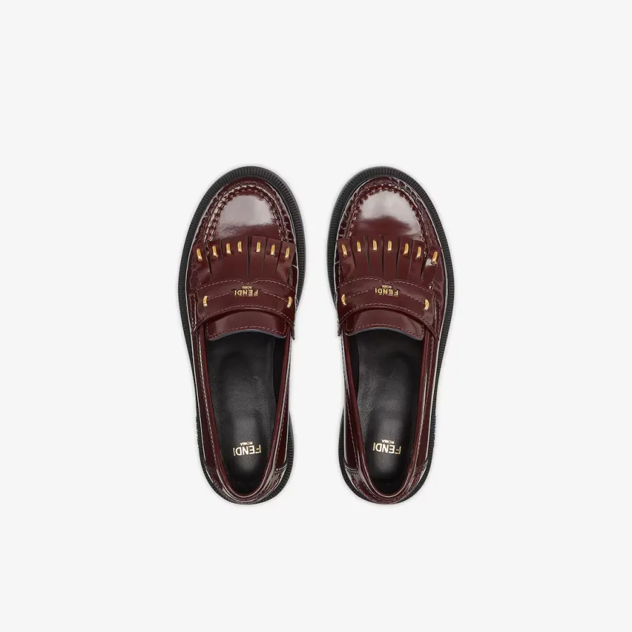 FENDI Brown leather loafers