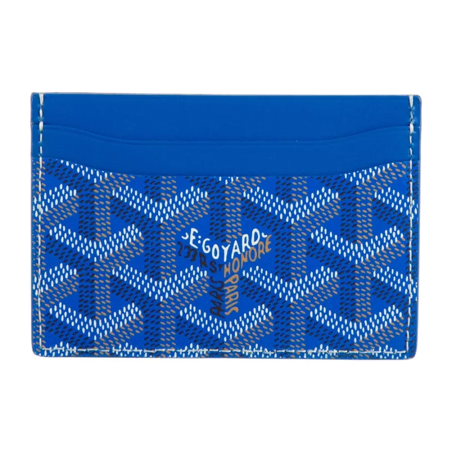 Goyard Small Saint Sulpice Card Holder Blue Goyardine Canvas