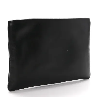 Saint Laurent Small Calypso Pouch Black Lambskin Leather Aged Gold Hardware