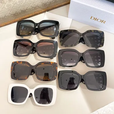 DIOR square frame glasses black/green orange/black purple/white black/leopard brown color Size 54口19-140