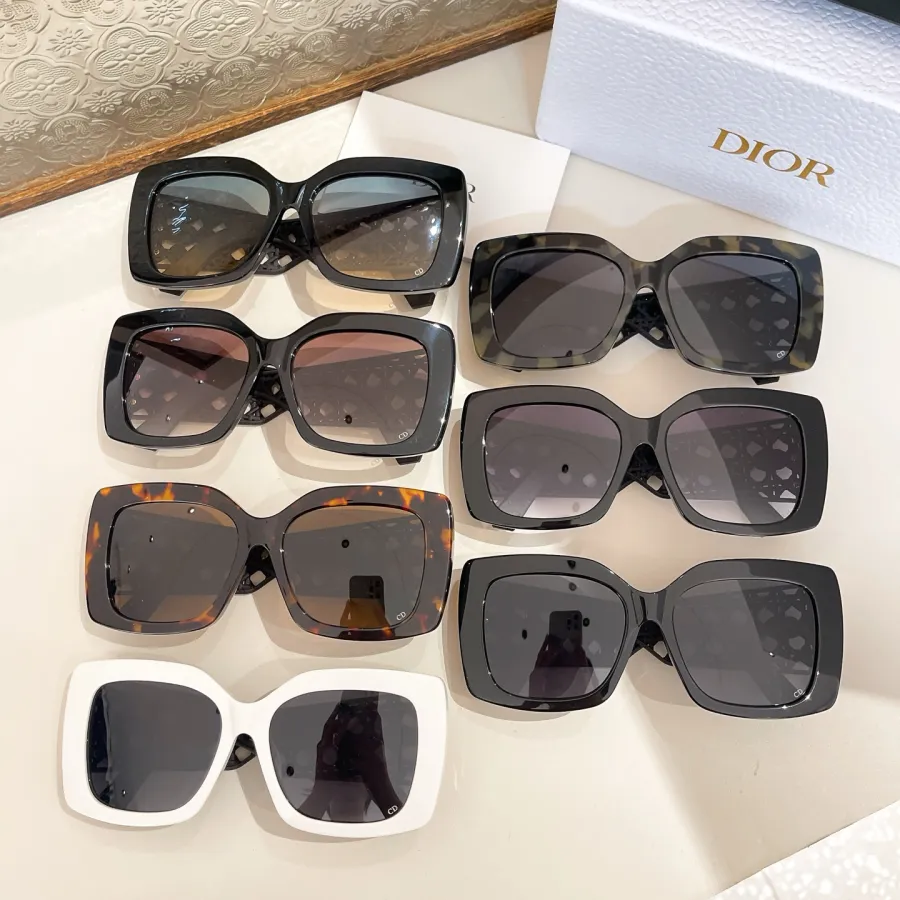 DIOR square frame glasses black/green orange/black purple/white black/leopard brown color Size 54口19-140
