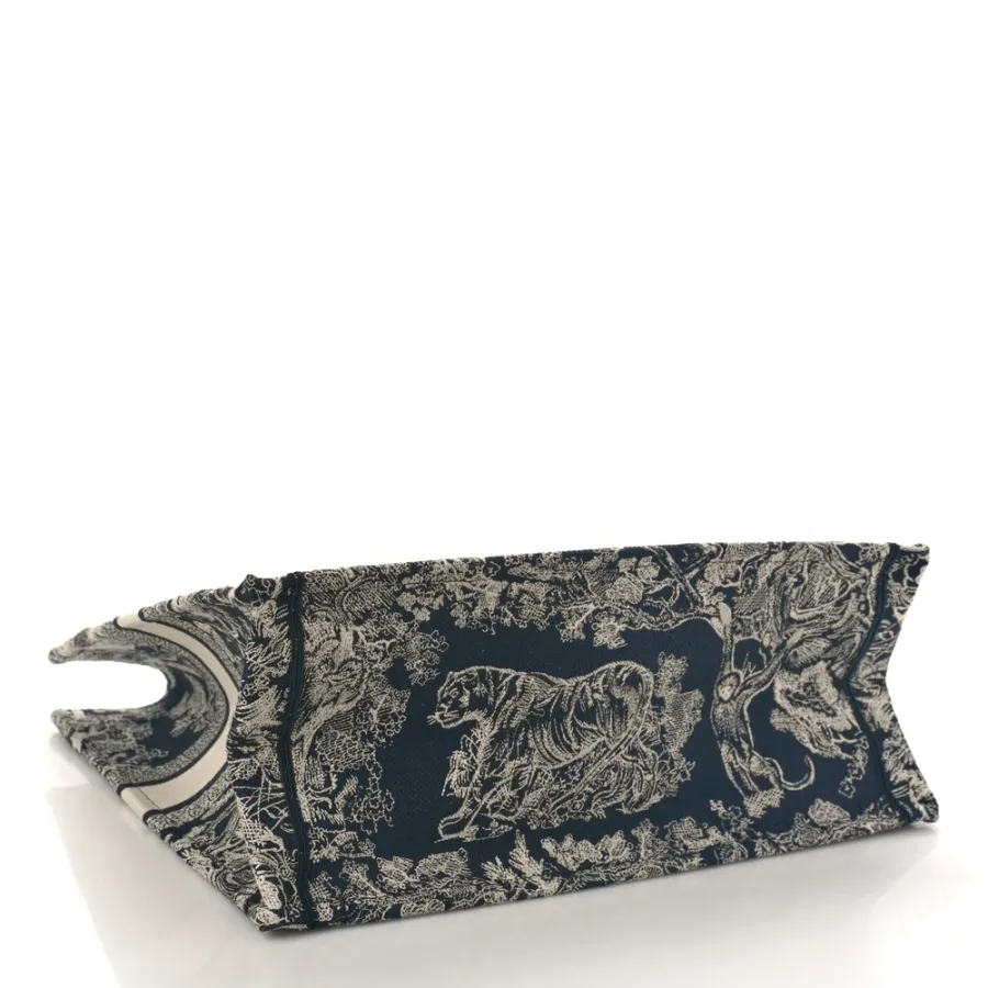 Dior Large Toile De Jouy Dioriviera Book Tote Blue Reverse Embroidered Canvas