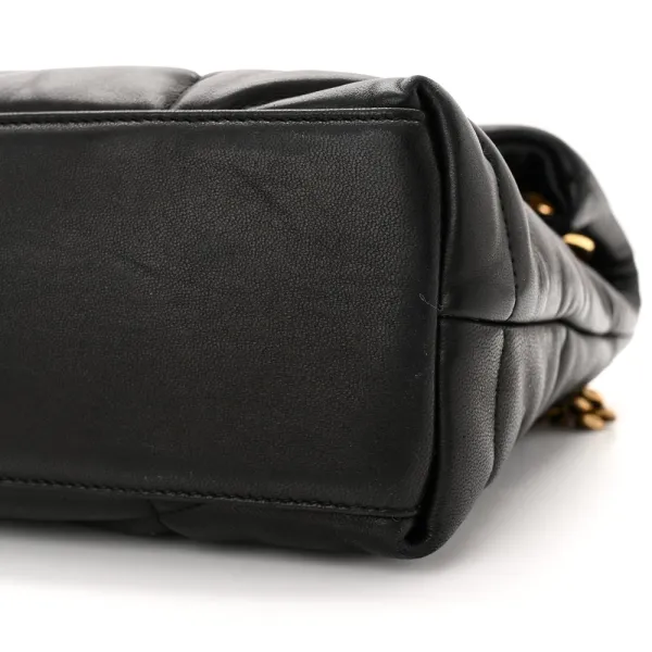 Saint Laurent Small Loulou Chain Satchel Black Quilted Puffer Monogram Lambskin Leather Gold Hardware - Image 5