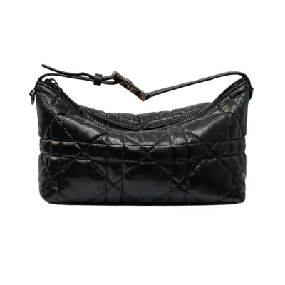 Dior Small D-Journey Bag in Black Macrocannage Lambskin Gold Hardware