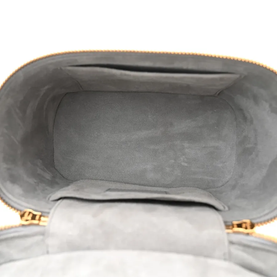 Dior Small DiorTravel Vanity Case Grey Cannage Lambskin Leather Gold Hardware