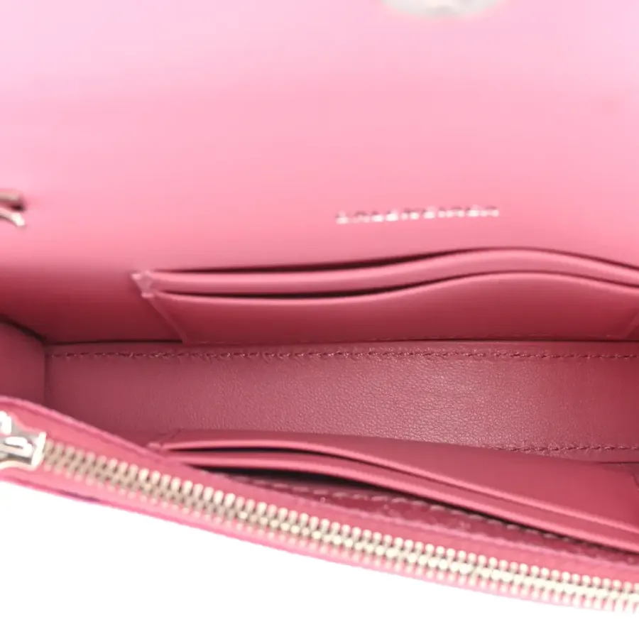Balenciaga XS Hourglass Wallet On Chain Sweet Pink Sparkling Fabric Silver Hardware