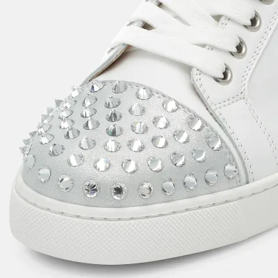 Christian Louboutin white Studded suede sneakers