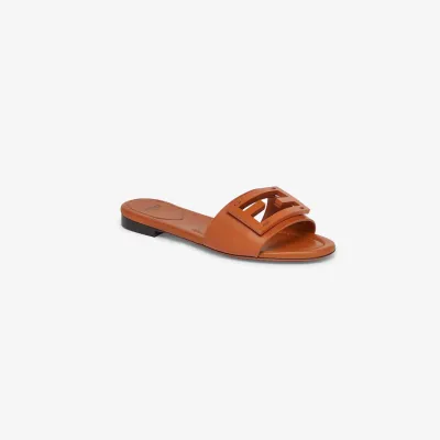 FENDI Brown leather sandals slippers