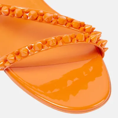 Christian Louboutin Orange flat sandals with diagonal rivets