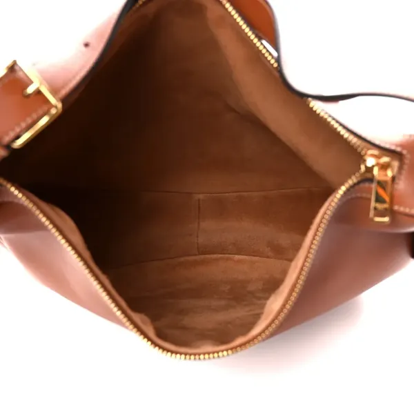 Celine Medium Triomphe Heloise Shoulder Bag Tan Supple Calfskin Leather - Image 7
