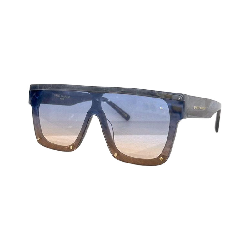 Saint Laurent óculos de armação quadrada gradiente de azul para laranja/vermelho/laranja marfim/preto branco/preto marrom/preto tamanho 60口7-145