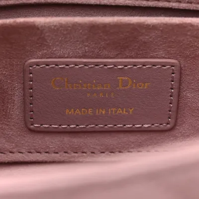 Dior Small Lady D-Joy Peony Pink Cannage Lambskin Leather Gold Hardware
