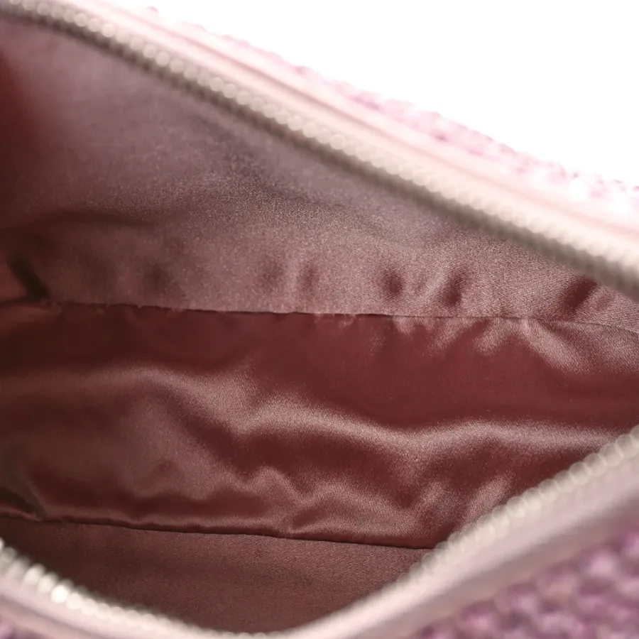 Prada Re-Edition 2005 Shoulder Bag Alabastro Satin & Crystal Silver Hardware