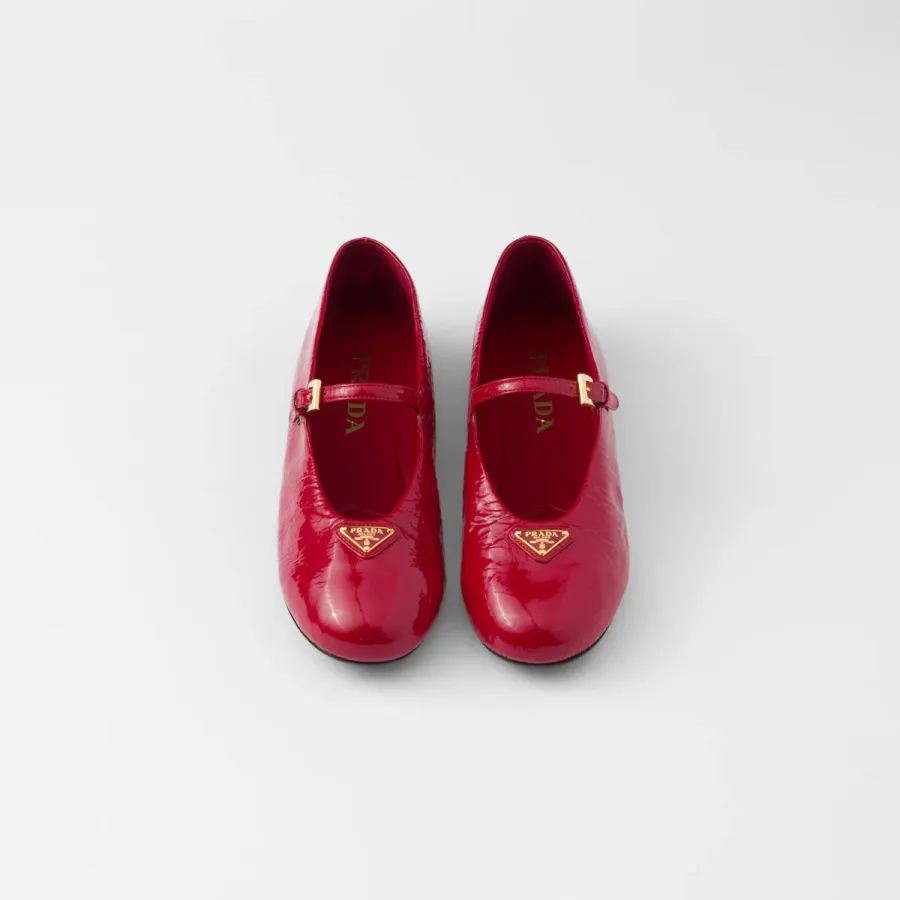 PRADA Naplak Flat Shoes red Ballet Shoes