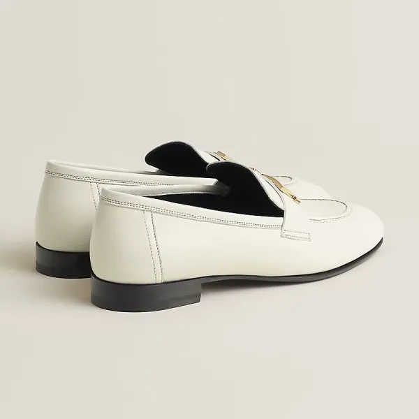 HERMES Paris White Loafers - Image 2
