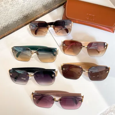 Celine square frame glasses green/leopard/white/black/purple/khaki color Size 59口13-146