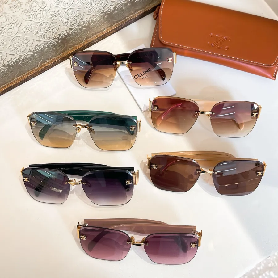 Celine square frame glasses green/leopard/white/black/purple/khaki color Size 59口13-146