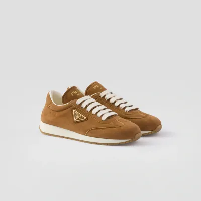 PRADA brown Suede running sneakers