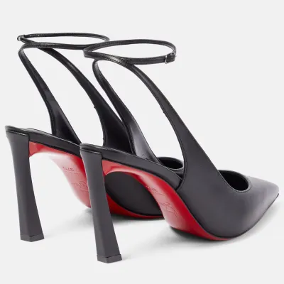 Christian Louboutin Black leather halter heels high heel sandals