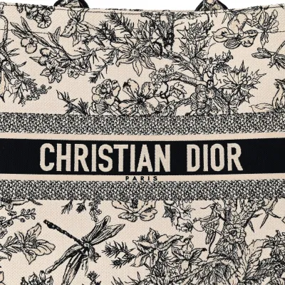 Dior Large Zodiac Toile De Jouy Book Tote Latte Embroidered Canvas