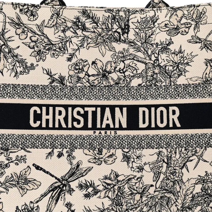 Dior Large Zodiac Toile De Jouy Book Tote Latte Embroidered Canvas