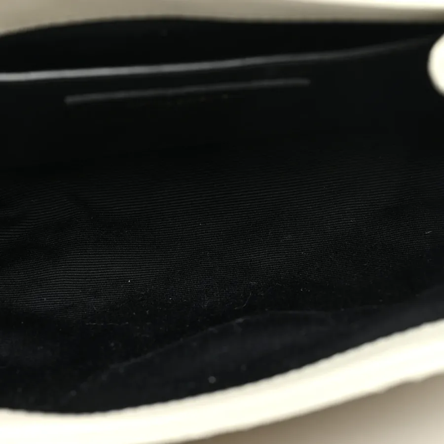 Saint Laurent Mini Nolita Blanc Vintage Quilted Monogram Lambskin Leather Aged Gold Hardware