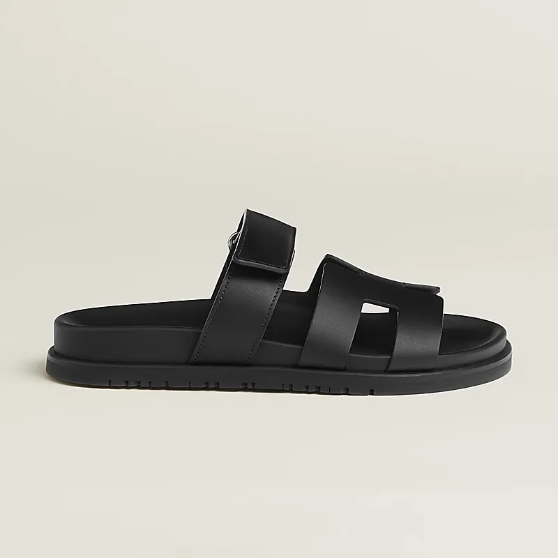 HERMES Chypre Black Slippers