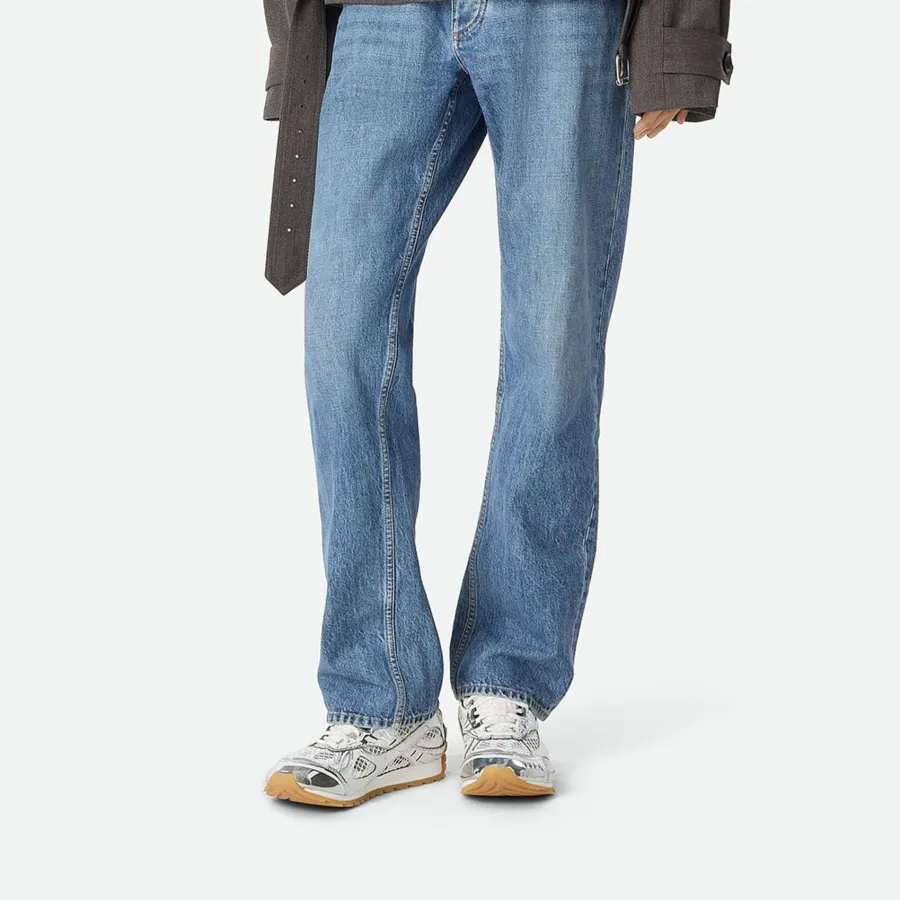 Bottega Veneta Orbit Sneakers In Silver Technical Fabric And Mesh Lace-Up Sneaker