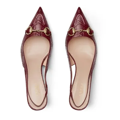Gucci red pointed slender heel high heels shoes Rear lace up high heels