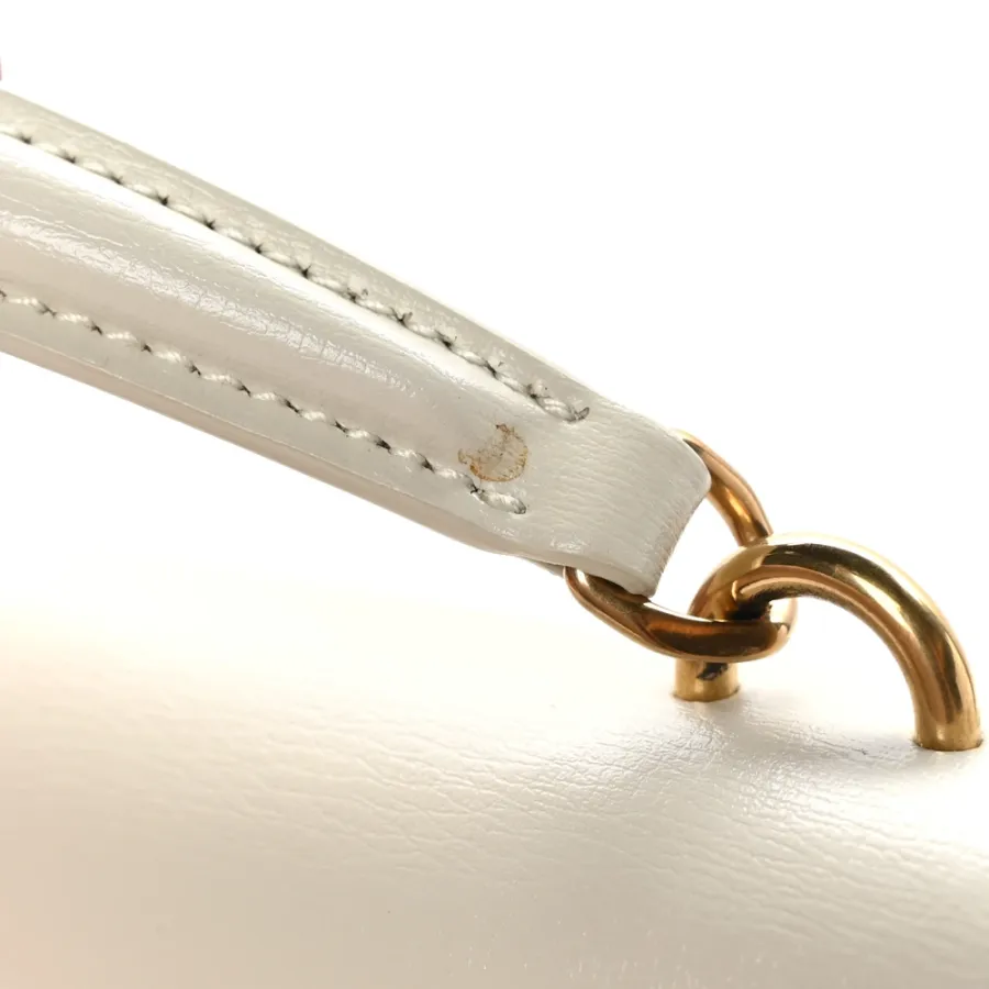 Saint Laurent Small Sunset Chain Wallet Crema Soft Monogram Calfskin Leather Gold Hardware