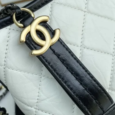 Chanel Bag Black With White Quilted Calfskin Leather Shoulder Bags Crossbody Bags