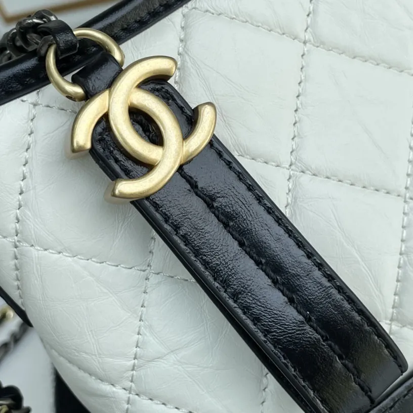 Chanel Bag Black With White Quilted Calfskin Leather Shoulder Bags Crossbody Bags