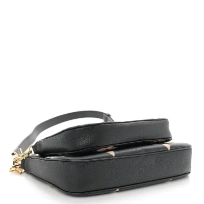 Louis Vuitton Multi Pochette Accessoires PM Black/Beige Giant Monogram Empreinte Leather Gold Hardware