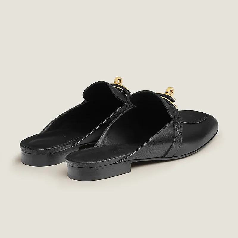 HERMES Oz Mule black Slippers